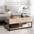 Table basse à plateau relevable Harbaugh avec compartiment caché pour le salon-404079072