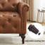 Chaise d'appoint capitonnée à boutons avec accoudoirs roulés pour le salon, la chambre à coucher