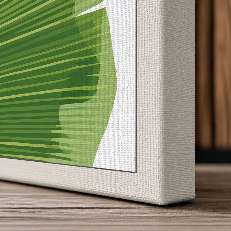 Tropical Leaf Study Botanical - Wrapped Canvas, 18x12 - 45.7 x 30.5 cm, Cream Border