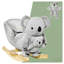 Cheval à bascule gris en forme de koala avec effets sonores pour enfants