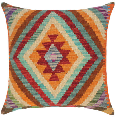 Housse et insert de coussin carré en laine tissé à la main