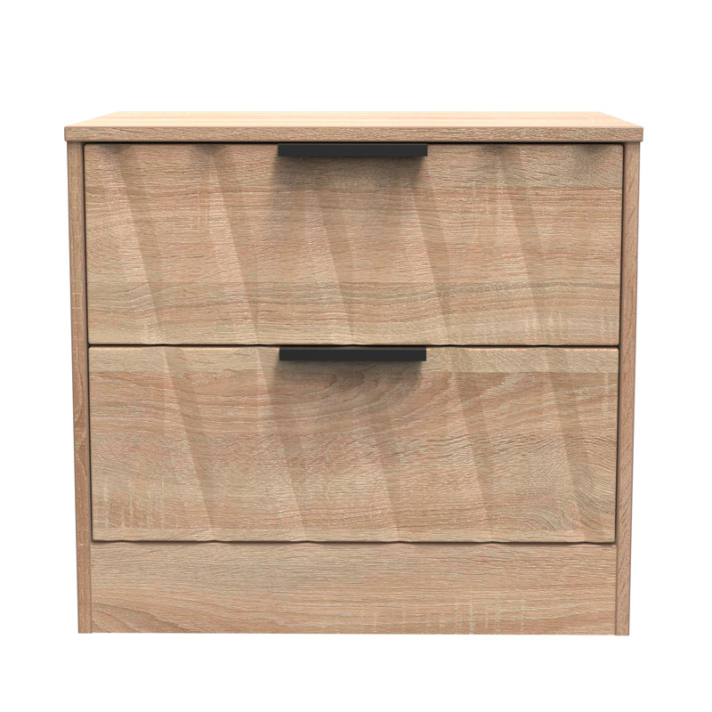 Besmir 58cm W Manufactured Wood Bedside Table, Bardolino Oak