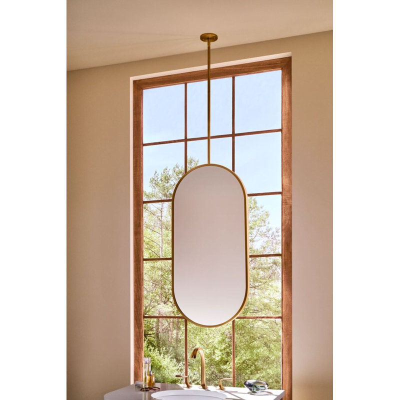 Hanging Pill Framed Mirror, Matte Black