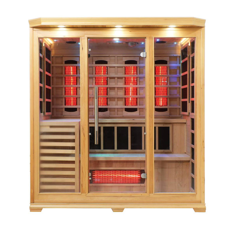 Fleur De Lis Living FAR Infrared Sauna with Remote Control in Hemlock