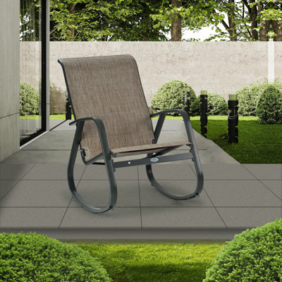 Kozyard Outdoor Contemporary Patio Rocking Sling Chair With Powder Coated Aluminum Frame by Kozyard