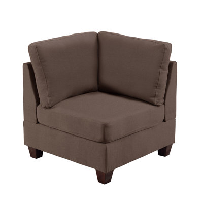 Black Coffee Modular - 2Pc, Linen-Like Fabric Decorated, Wood Frame Chairs 2Pc In Coffee, Hot Design,