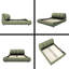 Grand lit plateforme tapissier de luxe avec tête de lit surdimensionnée et structure en pin massif | Aucun sommier tapissier requis | Supporte les matelas de 6 po à 12 po-1654332722
