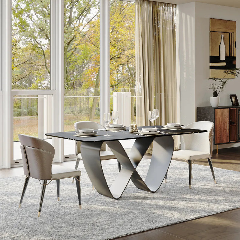 Table de salle à manger rectangulaire, Noir, H 29,53 po x L 62,99 po x l 35,43 po, Noir