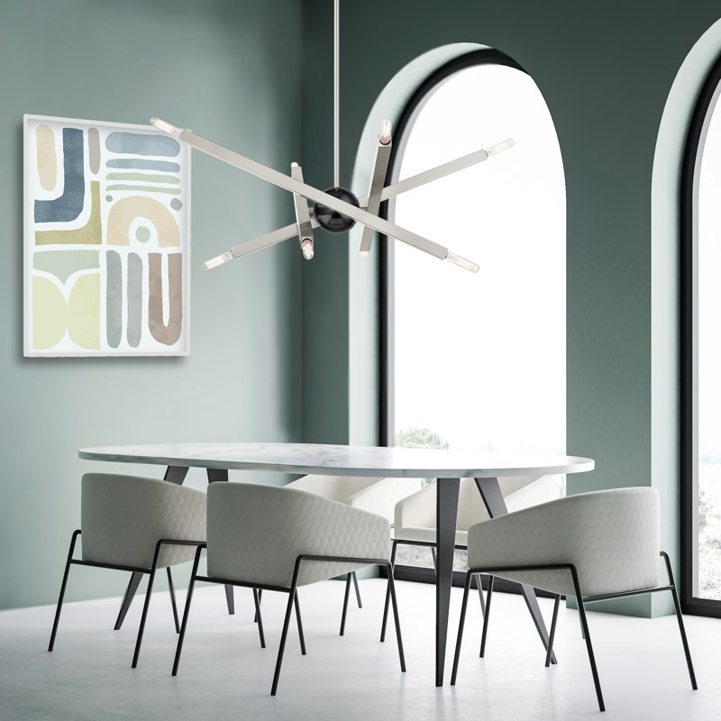 Monaco 8-Light Brushed Nickel Sputnik Chandelier