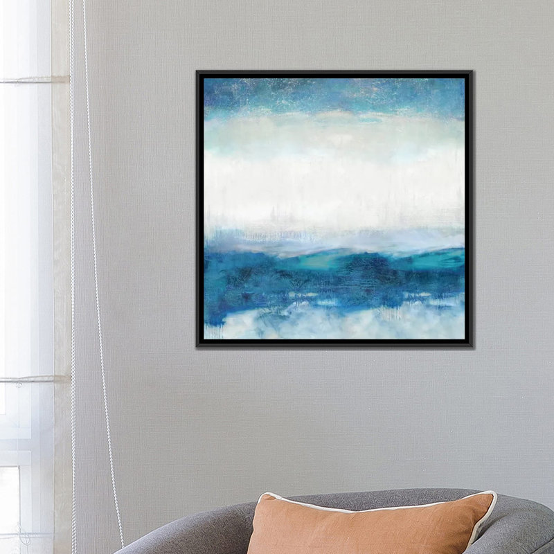 «Aqua Motion», reproduction sur toile, H 18 po x l 18 po x P 1,5 po, Toile encadrée noire, Pas de tapis