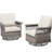 2 Piece Swivel Rocker Patio Chairs In Gray/beige With 5-inch , , 360 Motion, Ergonomic Cushion, High Back For Relaxation Gray/beige, Weather-, Swivel, High Design