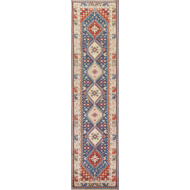 Tapis de couloir oriental bleu 3x12