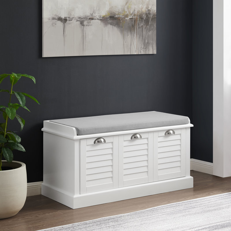 Banc de rangement rembourré avec tiroirs Priya