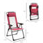 Chaises de cour arrière (2), patio pliant rouge avec dossier en toile réglable pour le jardin amovible