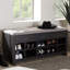 Polyester Blend Upholstered Storage Bench