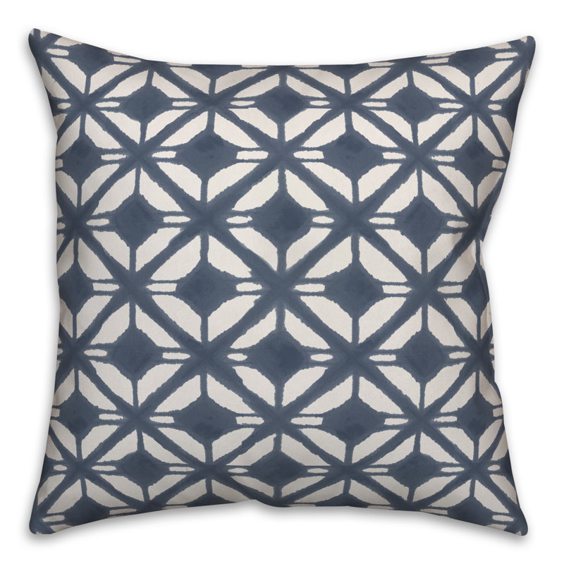 Housse de coussin Abstract Diamond, 16 po x 1 po, Bleu, Housse de coussin seulement - sans coussin