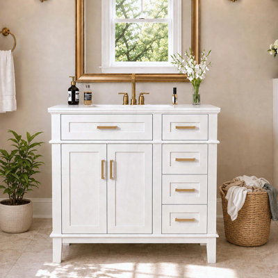 36 meuble-lavabo moderne avec lavabo en céramique