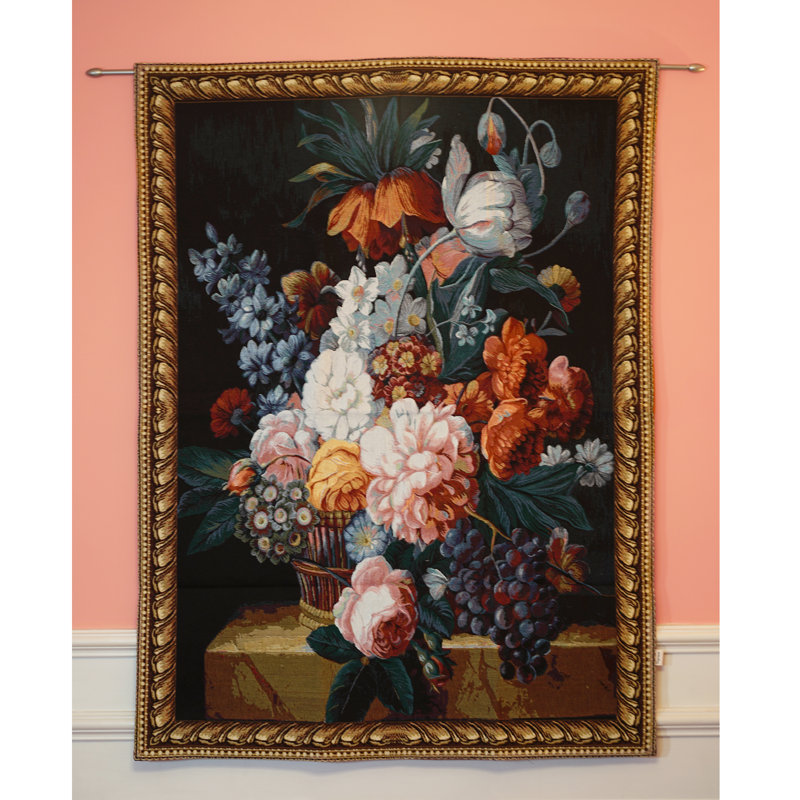 Tenture murale en coton «Nature morte avec fleurs et fruits» par Jan Frans Van Dael