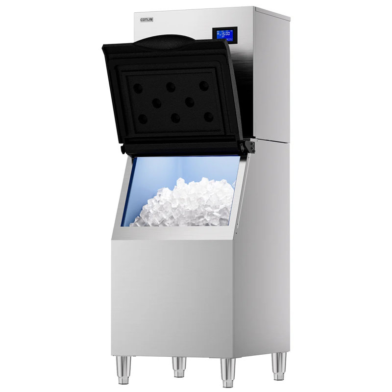 Machine à glaçons commerciale autoportante COTLIN 550lbs / 24h avec 350lbs de stockage de glace