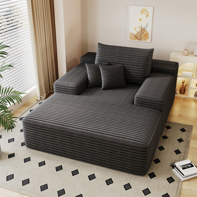 Méridienne 68 "* 51" d'intérieur, Gris foncé antique