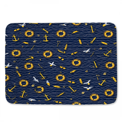 Nautical Maritime Pattern Bath Mat