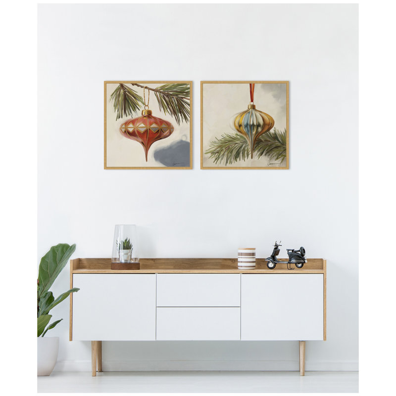 Nostalgic Holiday 2 Piece Framed Canvas Wall Art Set by Lorena