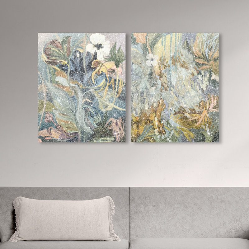 Moss Overlap Set Set by Oliver Gal, 72"H x 60"W, Gallery Wrapped