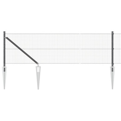 Vidaxl Welded Wire Fence With 7 Spike Posts Steel