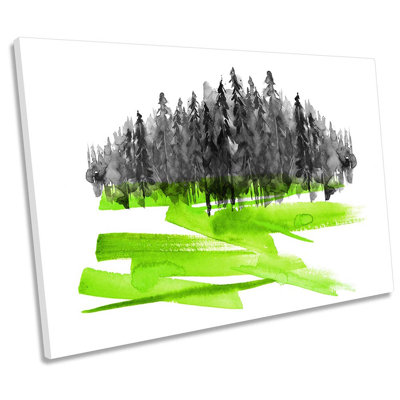 Black Forest Green Landscape Framed - Wrapped Canvas Print