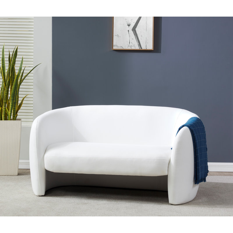 Roland 60.6'' Upholstered Loveseat, White Linen