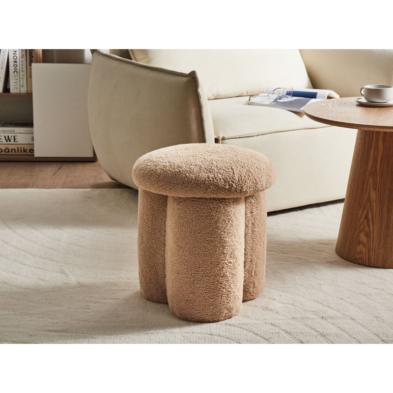 CARRINGTON 40cm Wide Round Solid Colour Pouffe Ottoman
