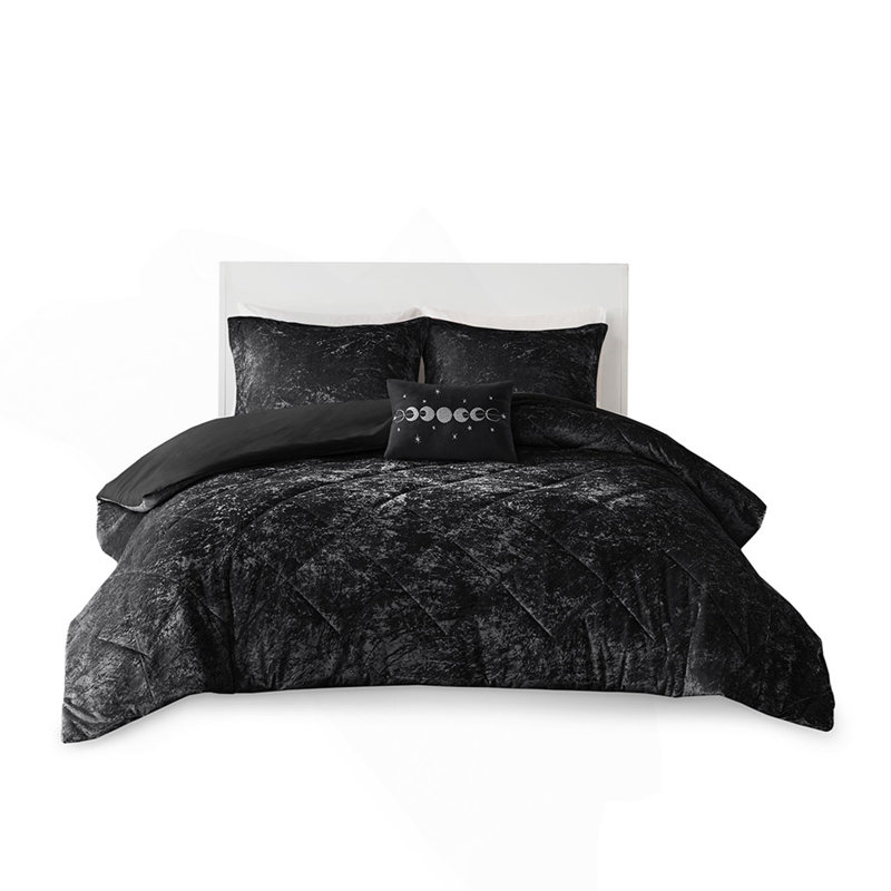 Ensemble de housse de couette en velours simple / simple TG avec coussin décoratif, luxueux motif matelassé pour un décor de chambre à coucher glamour