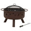  Foyer à bois rond en acier 30 po avec grille de cuisson-223912428