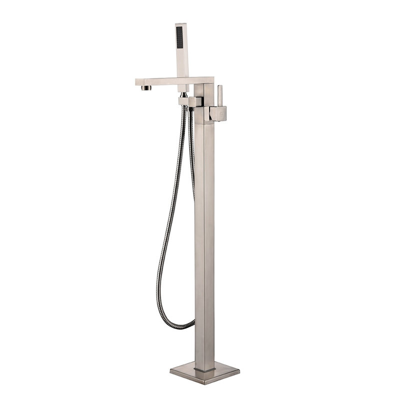 Mare 1 Handle Floor Tub Filler, Brushed Nickel
