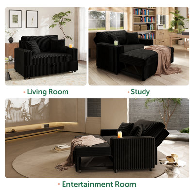 Pull-Out Sofa Bed with Chaise Lounge