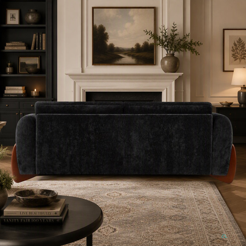 89"L SOFA Chenille Fabric Sturdy & Timeless Design Solid Wooden Legs