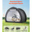 Tente de rangement imperméable en forme de ventilateur pour 4 à 5 vélos, double imperméable, avec revêtement argenté 210D, plateau arqué, structure renforcée, stabilité à plusieurs points, légère, portable, assemblage rapide, noir