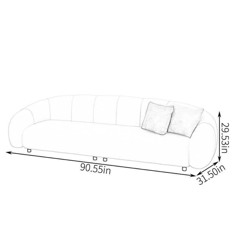 Moucheté, H 29,53 po x l 90,55 po x P 31,5 po