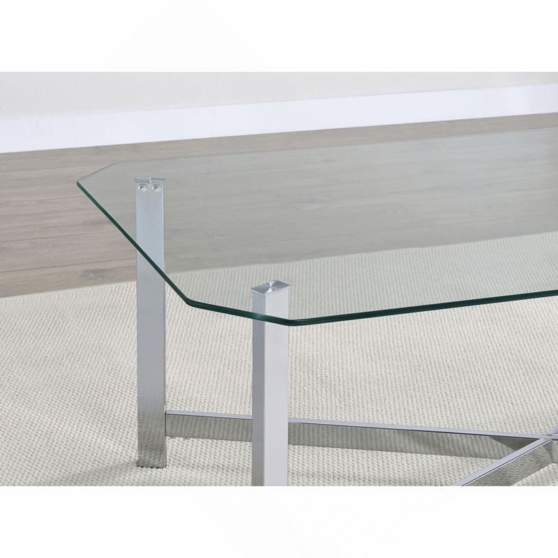 Table basse en verre chromé
