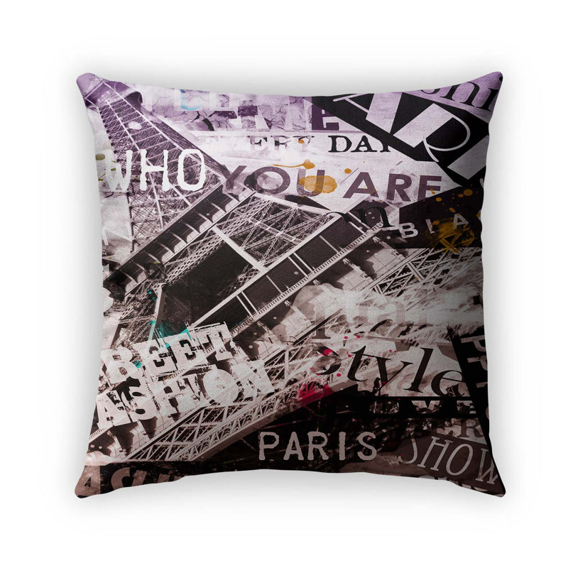Housse de coussin d'extérieur carré Paris, 16 po x 1 po