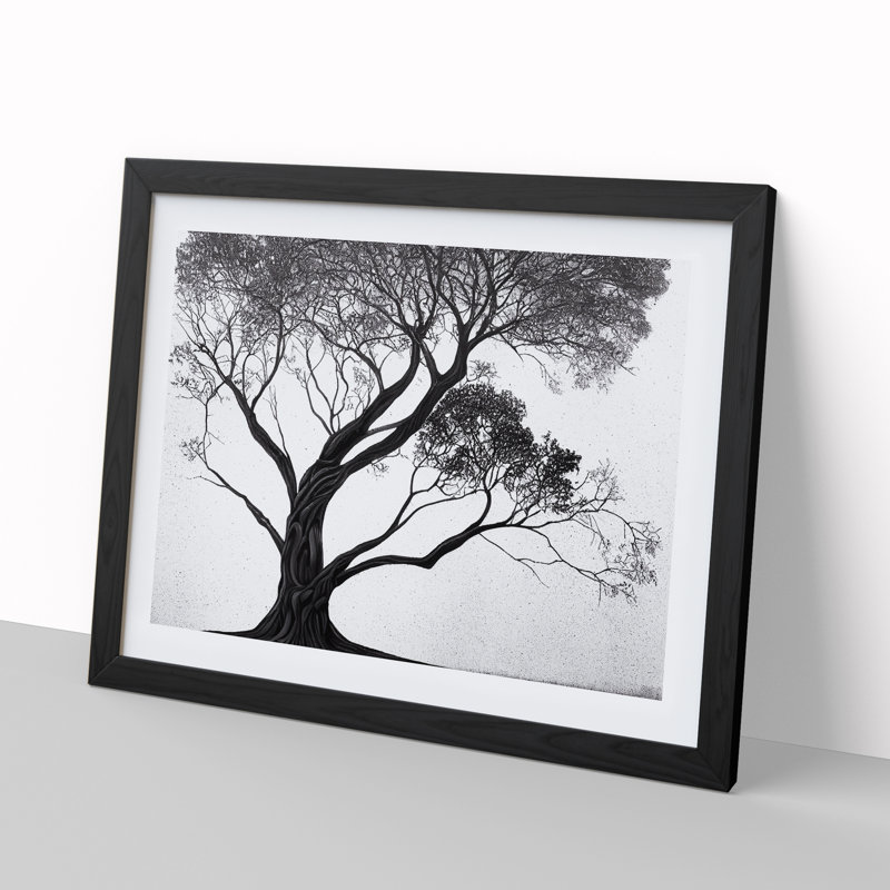 Beauteous Tree - Single Picture Frame Print, 46cm H x 64cm W x 2cm D, Black Framed