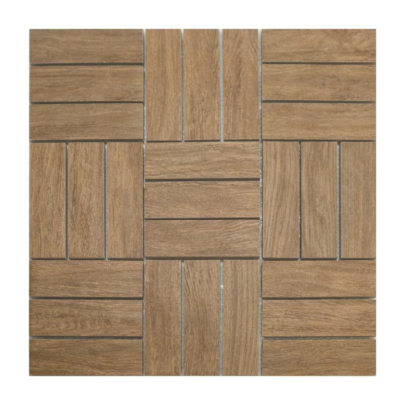 Chêne Parquet mosaïque de porcelaine mate (5 pieds carrés / carton), Chêne