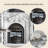 59.06"Gray White Natural Marble Simulated Flame Electric Fireplace Heater-118625537-118625539
