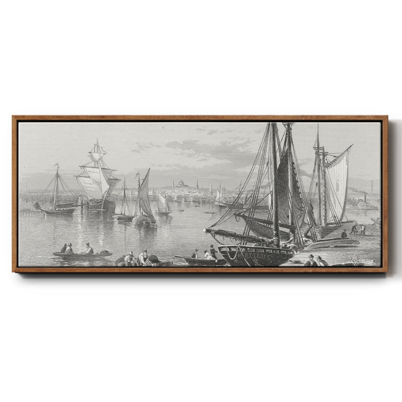 City of Boston - toile encadrée, H 20 po x l 50 po
