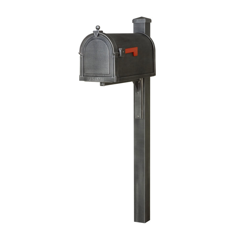 Berkshire Aluminum Post Mounted Mailbox with Magnetic Closure