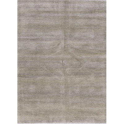 Hand-Knotted High-Quality Green and Black Area Rug