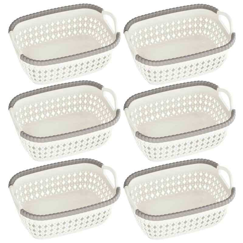 Rebrilliant Plastic Basket, White, 6