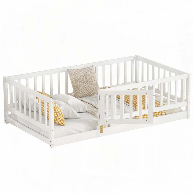 Lit en bois, Lit simple, Blanc