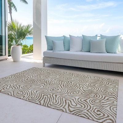  Tapis brun intérieur / extérieur lavable à la machine Chayden ACN1031
