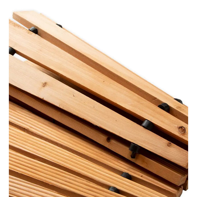 4'L Roll-Out Curved Hardwood Pathway, Brown, 17.75" W x 48" D